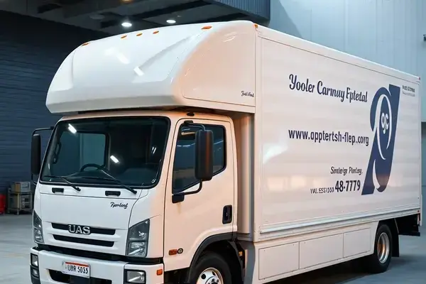Commercial fleet truck with professional white finish
